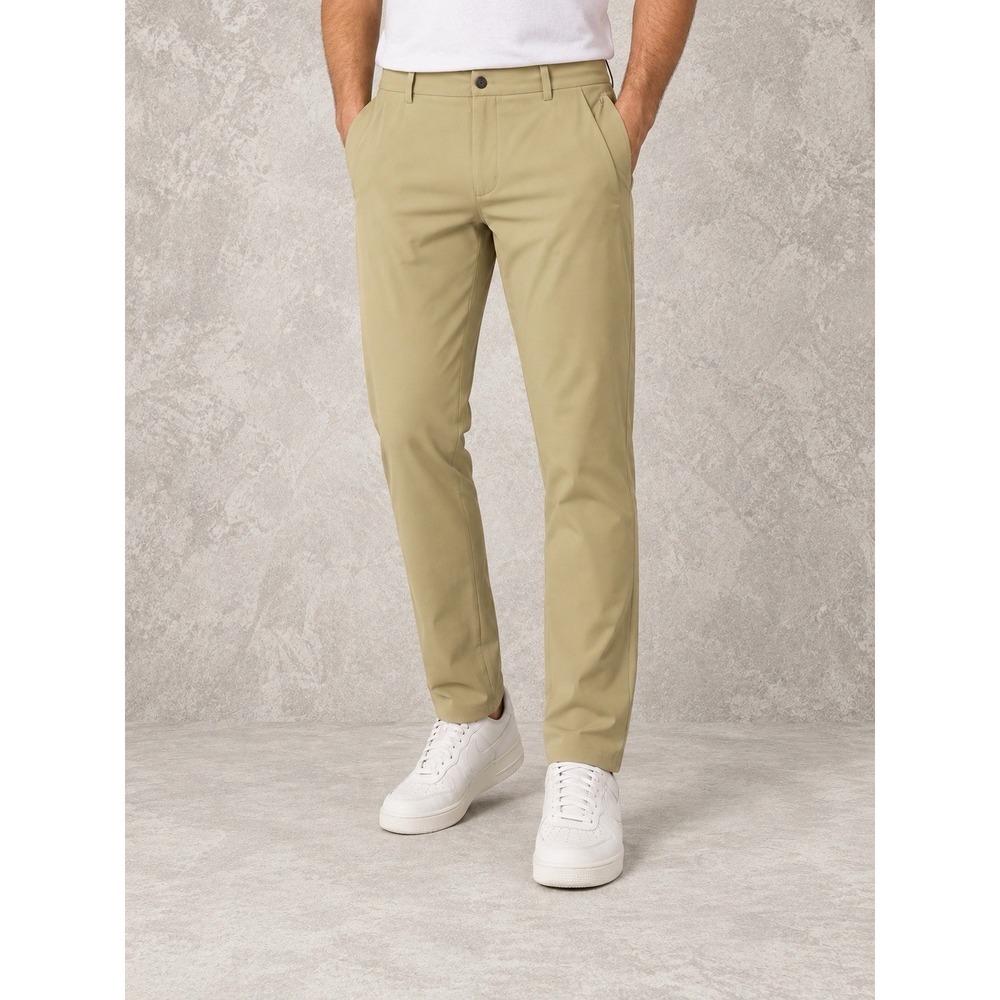 Lululemon Commission Classic Pants Mens 36x33 Beige Warpstreme Stretch Golf